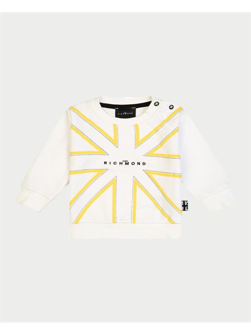 John Richmond baby sweatshirt with logo buttons JOHN RICHMOND | RIP25078FEWHITE/YELL